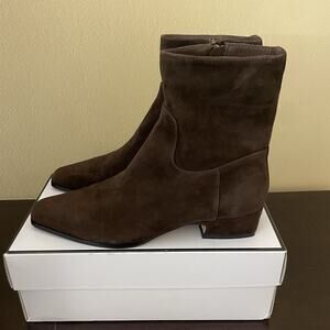 Steve Madden Women's Brown Suede Square Toe Ankle Boots